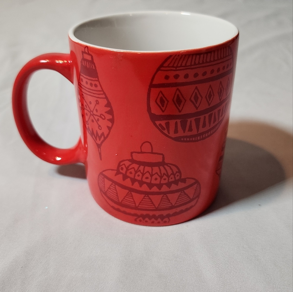 Starbucks Red Ceramic Mug with Festive Design